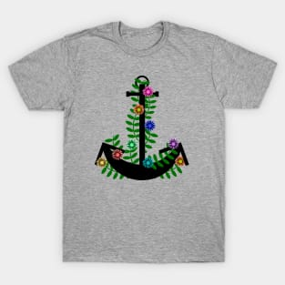 anchor floral with flowers T-Shirt